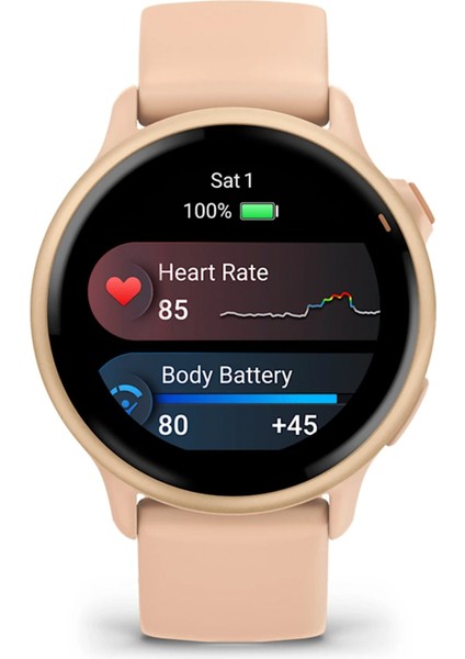 Vivoactive 6 42 mm Metalik Pembe Silikon Kayışlı Akıllı Saat