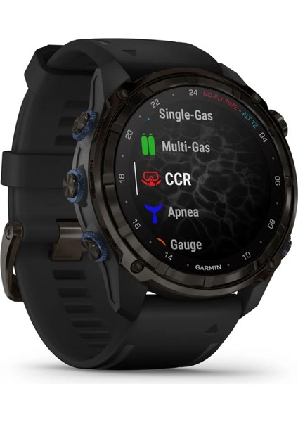Descent MK3I Karbon Gri Dlc Titanyum 51MM Siyah Silikon Kayışlı Akıllı Saat