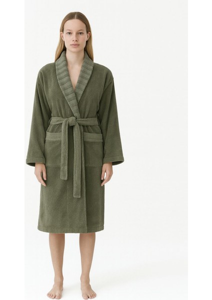 Mauve Pima Haki Pamuklu Kadın Bornoz fiyatları