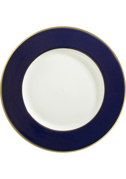 Plain Border Midnight Gold Charger Koyu Mavi Porselen Tabak 33 cm
