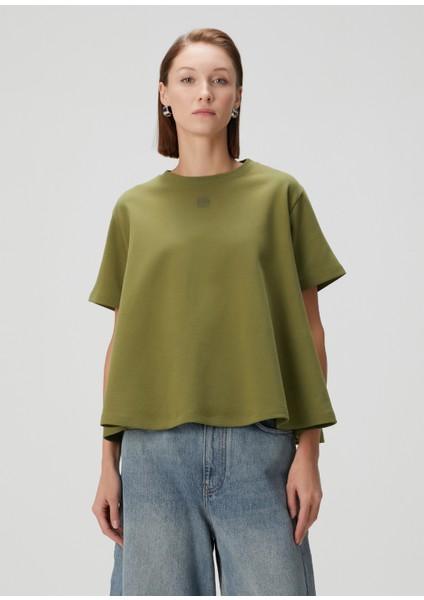 Haki Dökümlü T-Shirt