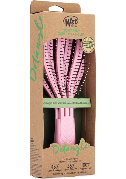 Go Green Pembe Kıvırcık Saçlara Özel Dolaşık Açıcı Saç Fırçası