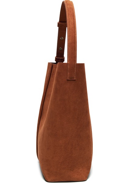 Large Tote Plissé Karamel Nubuk Kadın Omuz Çantası fiyatları