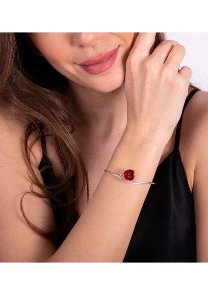 Gelincik Dalı 925 Ayar Gümüş Kadın Bileklik fiyatları