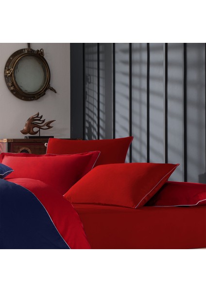 Marin Biyeli Kırmızı Yastık Kılıfı 50X70 cm fiyatları