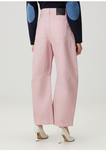 Barrel Pembe Loose Leg Jean Pantolon fırsatları