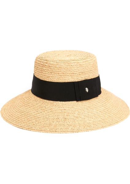 Easton Bej Siyah Kadın Rafya Şapka