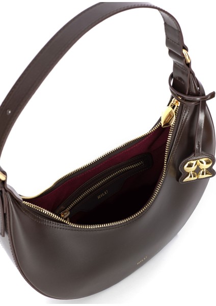 Luna Koyu Kahverengi Kadın Deri Omuz Çantası modelleri