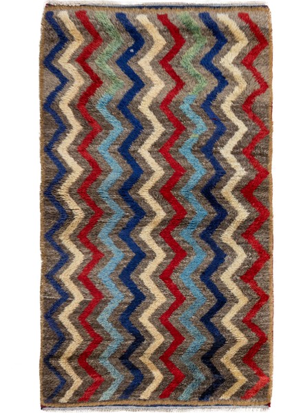 Buke Geometrik Desenli El Dokuma Yün Halı 94X160 cm