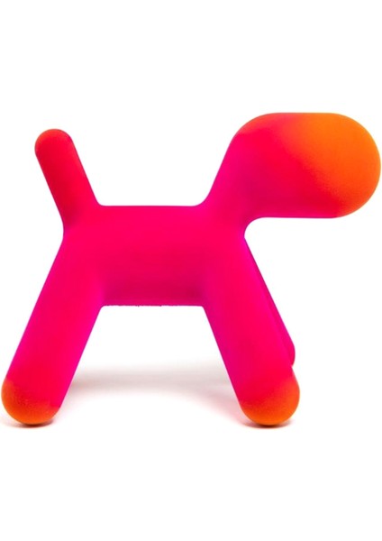 Puppy Fuschsia Orange Small Köpek Heykeli