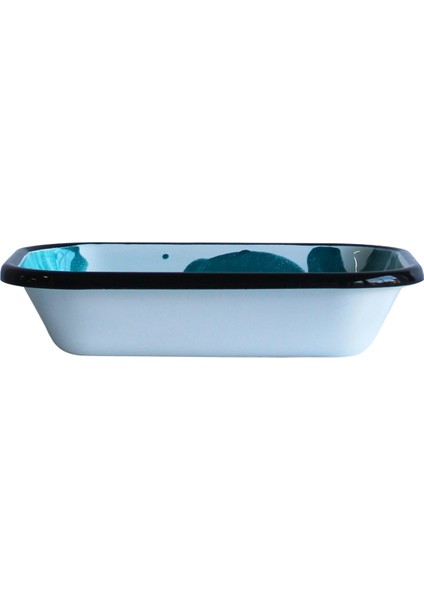 Turkuaz Mermer Desen Emaye V1 Meze Tabağı 16 cm
