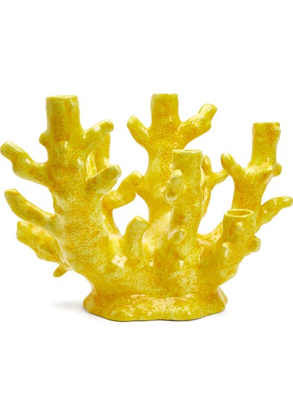 Sarı Mercan Formlu Şamdan