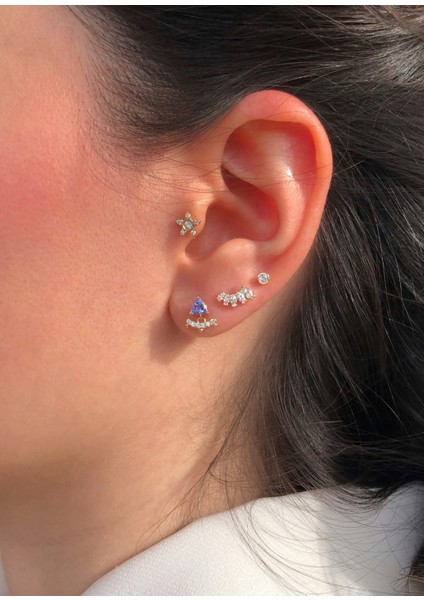 Dove Pırlanta Taşlı 14 Ayar Altın Kadın Tek Küpe fırsatları