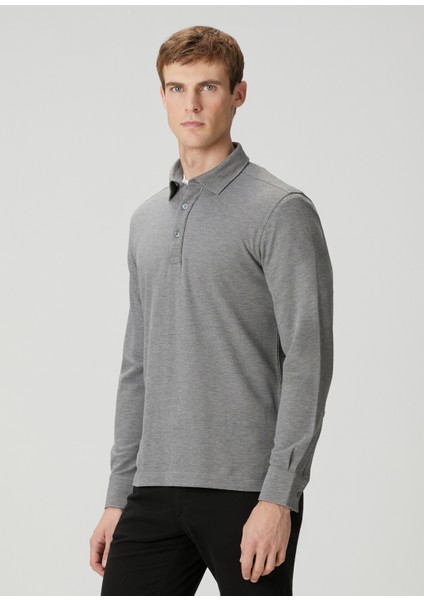 Gri Polo Yaka Sweatshirt modelleri