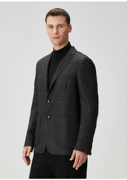 Gri Tweed Dokulu Yün Ceket modelleri
