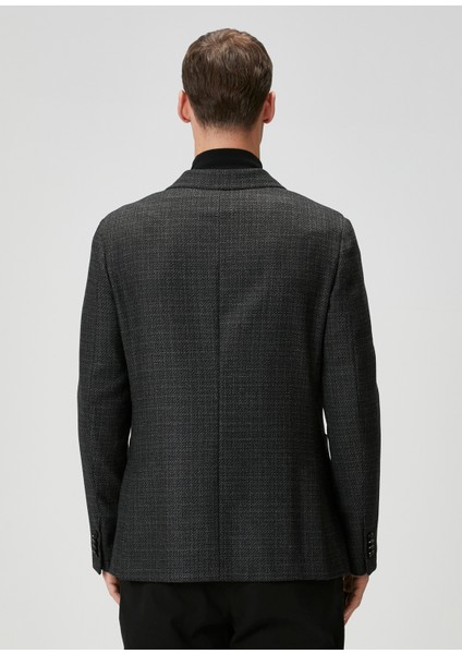Gri Tweed Dokulu Yün Ceket fırsatları