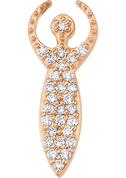 Artemis Kadın Tekli Full Pırlana Altın Küpe