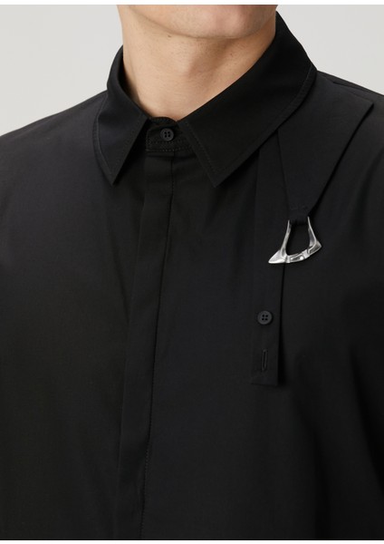 Siyah Aksesuar Detaylı Gömlek indirimleri