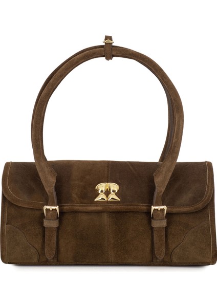 Amara Kahverengi Kadın Süet Omuz Çantası