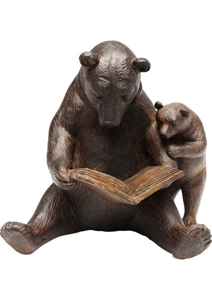 Reading Bears Poliresin Dekoratif Figür