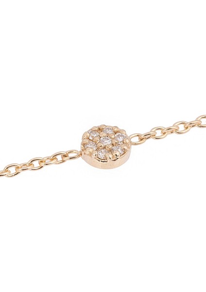 Yuvarlak Pırlanta Taşlı 14 Ayar Altın Unisex Bileklik fiyatları