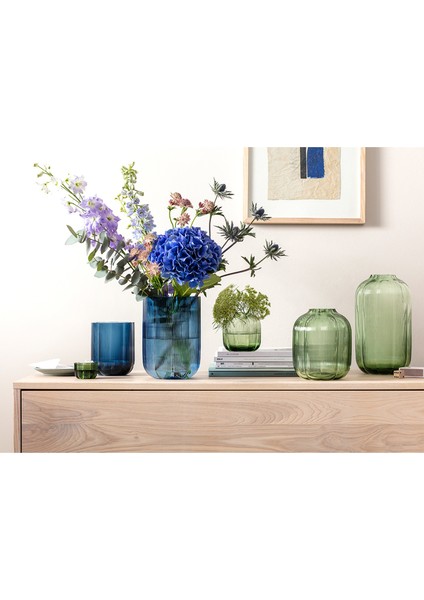 Fleur Yeşil Cam Vazo 28 cm modelleri