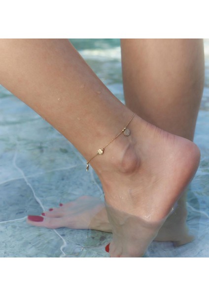 Multi Charm 14 Ayar Altın Kadın Halhal modelleri