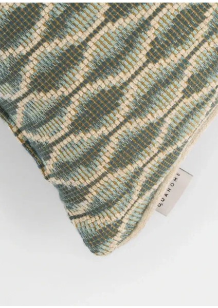 Roche Biyeli Yeşil Beyaz Pamuklu Dekoratif Kırlent 45 x 45 cm modelleri