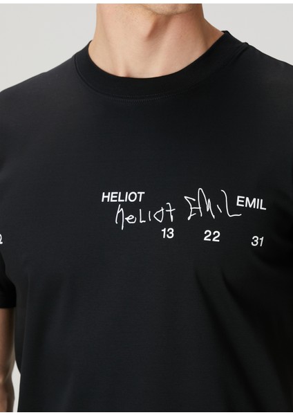 Siyah Kontrast Baskılı T-Shirt indirimleri