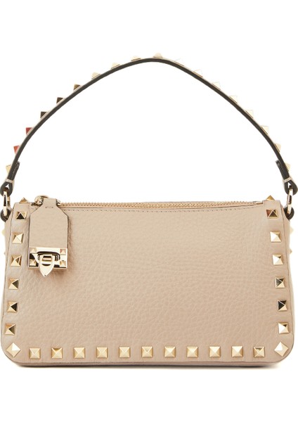 Rockstud Pudra Kadın Deri Çanta