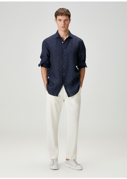 Lacivert Keten Gömlek fiyatları
