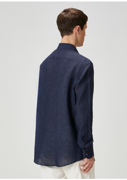 Lacivert Keten Gömlek fırsatları