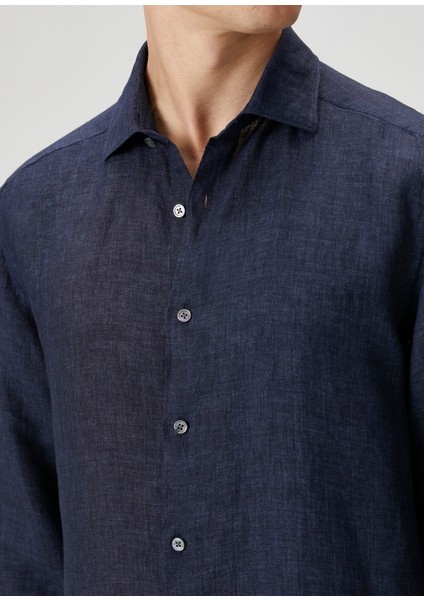 Lacivert Keten Gömlek indirimleri