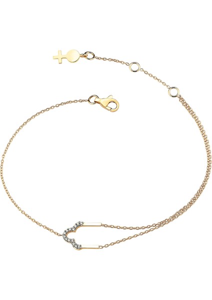 Arches Round Trefoil Pırlanta Kadın Altın Bilezik