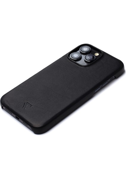 Full Wrap iPhone 16 Pro Magsafe Uyumlu Siyah Deri Telefon Kılıfı modelleri