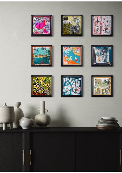 Luna Landscapes Uniting Nature Art Ipek Ahşap 9'lu Tablo Seti