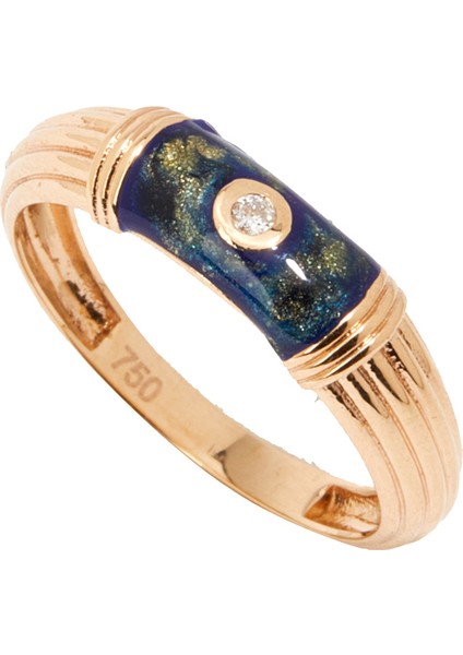 Pırlanta Detaylı Kadın Altın Yüzük