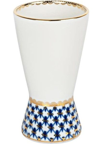 Cobalt Net Mavi Porselen Ince Küçük Boy Vazo