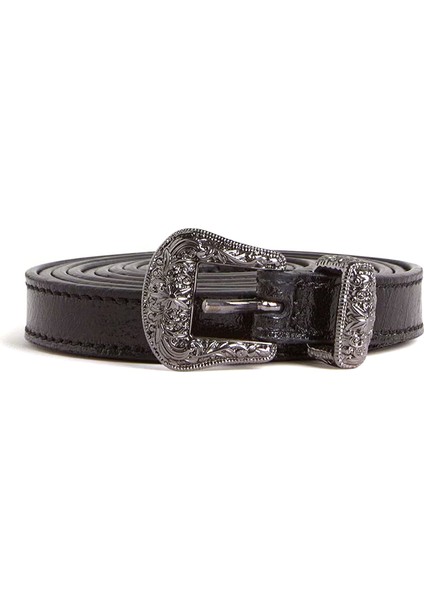 Siyah Kadın Deri Kemer