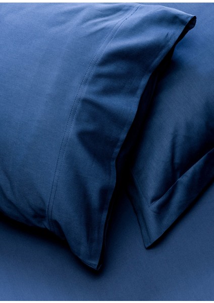 Flen Lacivert Organik Pamuk Battal Boy Çift Kişilik Nevresim Takımı 240X220 cm fırsatları