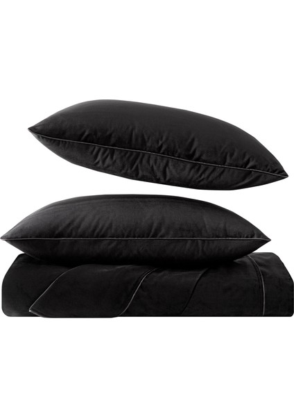 Kadife Siyah Yatak Örtüsü