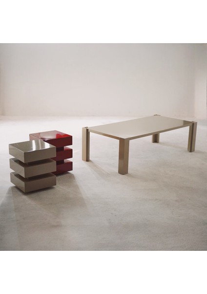 De Stijl Cam Tablalı Bej Ahşap Orta Sehpa fırsatları
