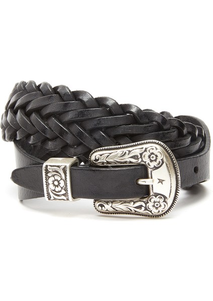 Siyah Kadın Deri Kemer