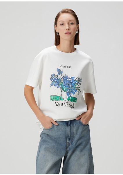 Beyaz Baskılı T-Shirt