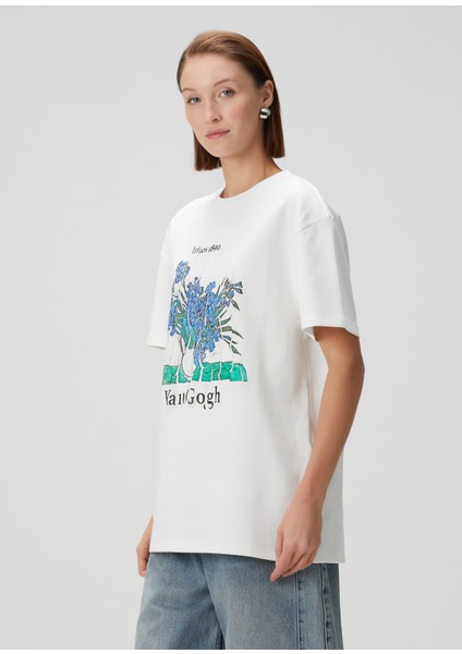 Beyaz Baskılı T-Shirt modelleri