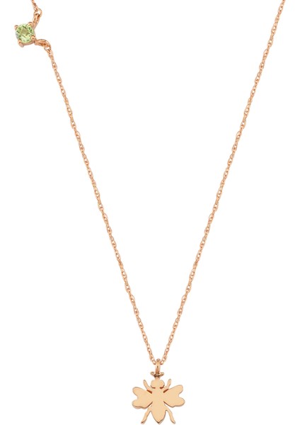 Gold Taşlı Kadın Altın Kolye