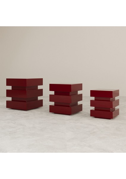 De Stijl Kübik Bordo Yan Sehpa fiyatları