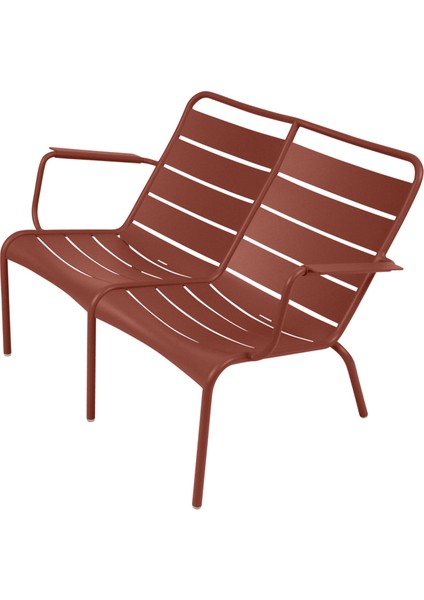 Luxembourg Duo Low Armchair Bordo Alüminyum Ikili Bahçe Kanepesi