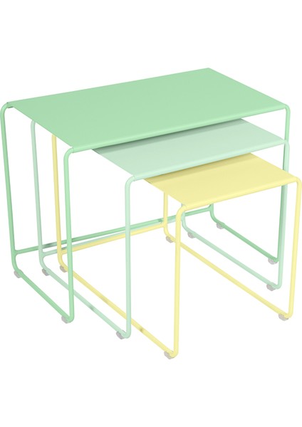 Oulala Çelik 3'lü Bahçe Sehpası Seti