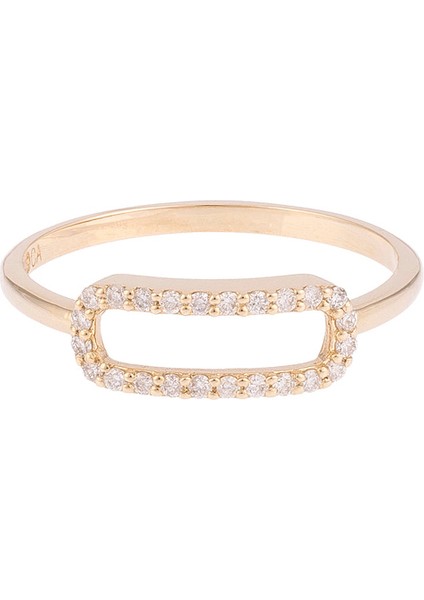 Dikdörtgen Pırlanta Taşlı 14 Ayar Altın Unisex Yüzük fiyatları